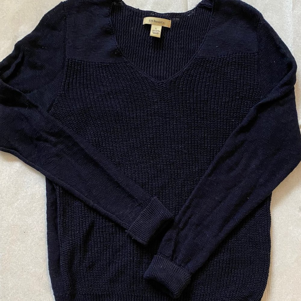 🔵navy blue v-neck sweater🔵